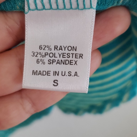 Aqua Striped Tank Top - Size S - Picture 6 of 6